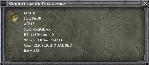 CONDOTTIERE'S FACEGUARD item card